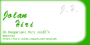 jolan hiri business card